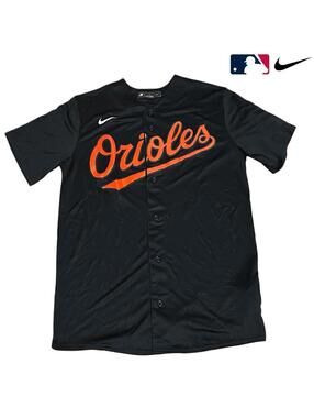 Men’s Nike MLB Baltimore Orioles Black Baseball Jersey Little League Patch